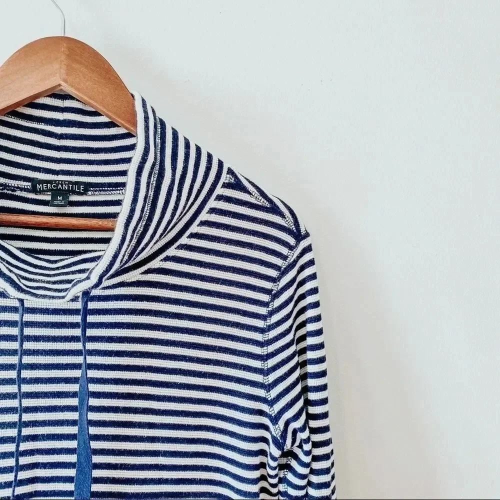 J. Crew Mercantile Striped Funnel Neck Sweatshirt